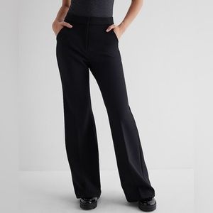 Express Editor High Waisted Flare Trouser Black 14 Short
